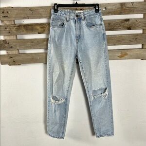 Cotton On Blue High Rise Jeans with Distressed Detail- Size 2